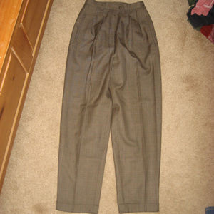 Womens Brown Plaid RALPH LAUREN Wool Dress Pants 2